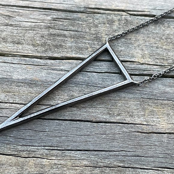 Nadri Necklaces Hematite tone cubic zirconia Trian - Picture 4 of 15